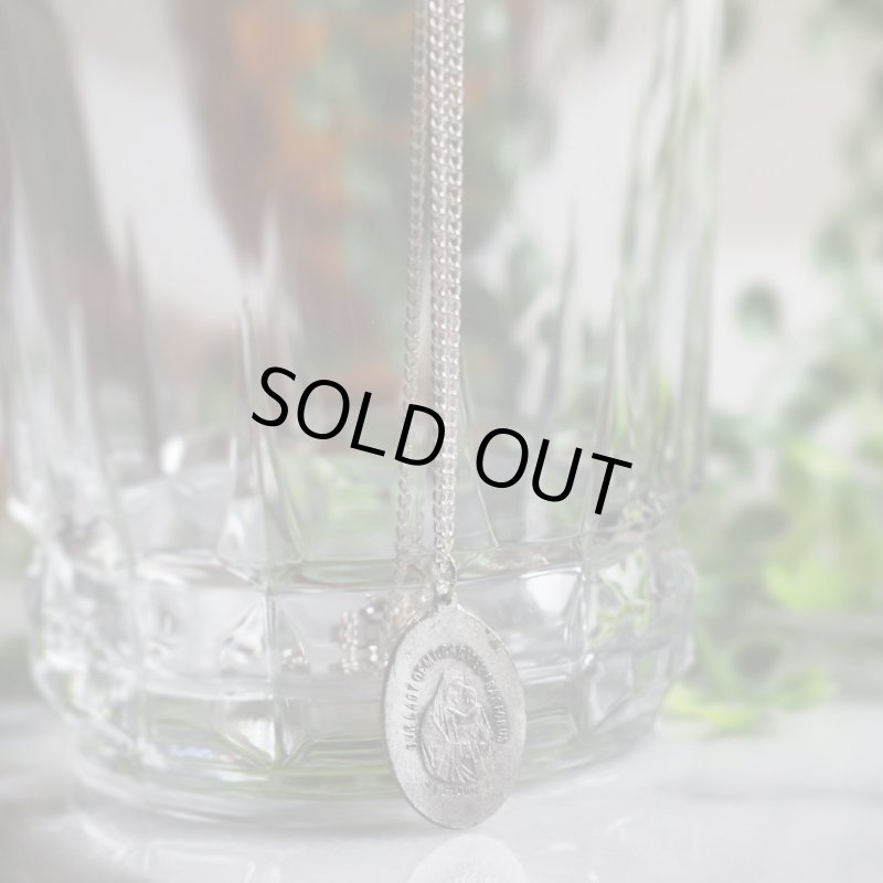 【STERLING SILVER】アンティークジュエリー｜フランスヴィンテージイエスの御心&カルメル山の聖母子メダイネックレス・銀製ペンダント