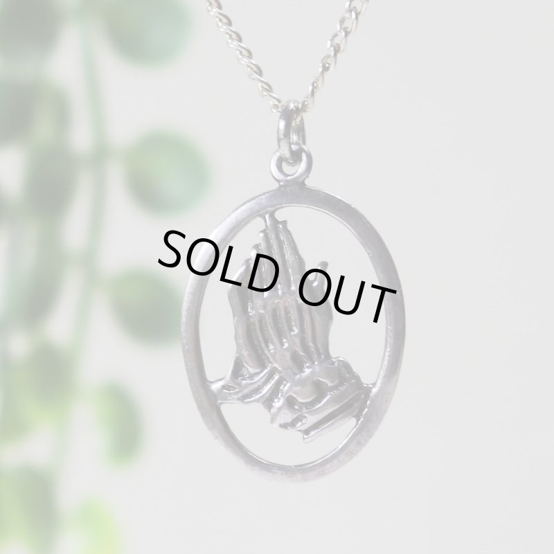 【925 SILVER】アンティークジュエリー｜USAヴィンテージPray Hands 祈りの手ペンダントネックレス・合掌