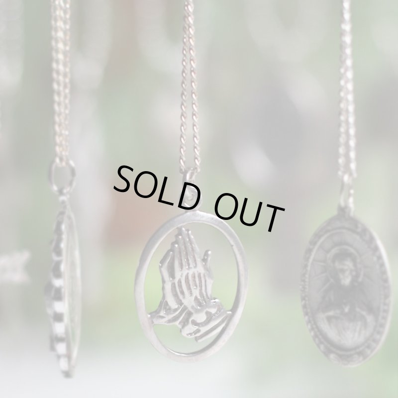 【925 SILVER】アンティークジュエリー|USAヴィンテージPray Hands 祈りの手ペンダントネックレス・合掌