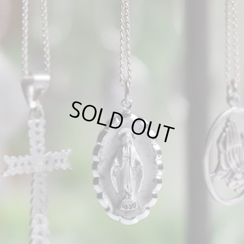 【STERLING SILVER】アンティークジュエリー｜USAヴィンテージ不思議のメダイ聖母マリアのペンダントネックレス
