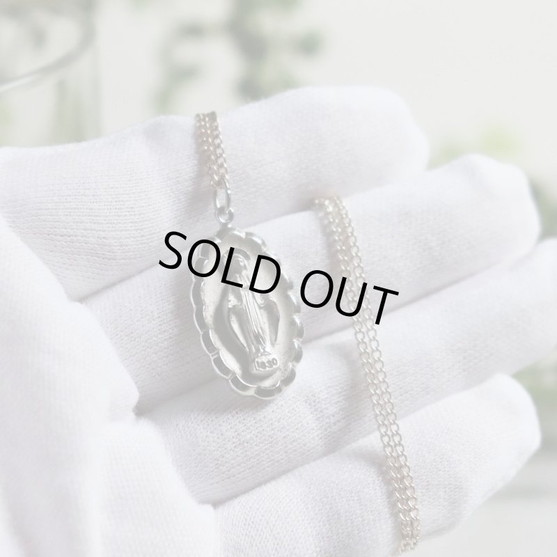 【STERLING SILVER】アンティークジュエリー｜USAヴィンテージ不思議のメダイ聖母マリアのペンダントネックレス