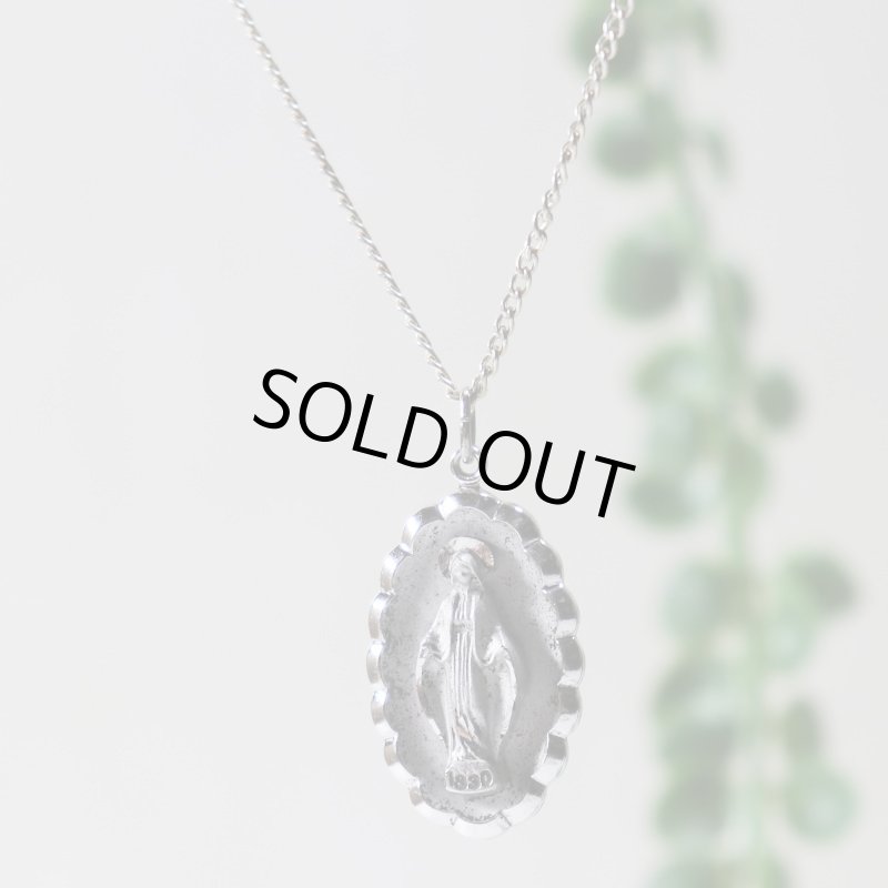 【STERLING SILVER】アンティークジュエリー｜USAヴィンテージ不思議のメダイ聖母マリアのペンダントネックレス
