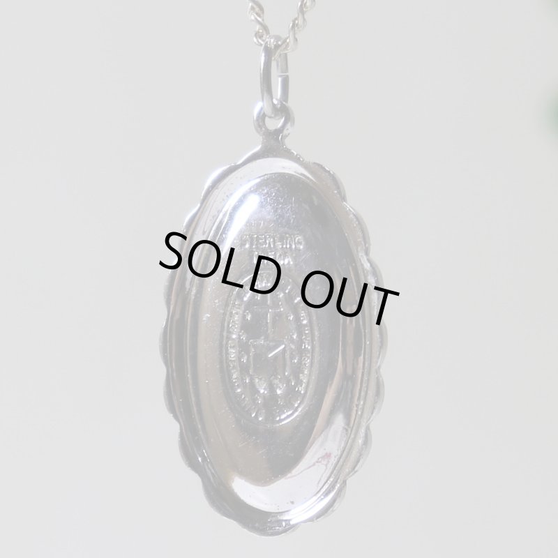 【STERLING SILVER】アンティークジュエリー｜USAヴィンテージ不思議のメダイ聖母マリアのペンダントネックレス