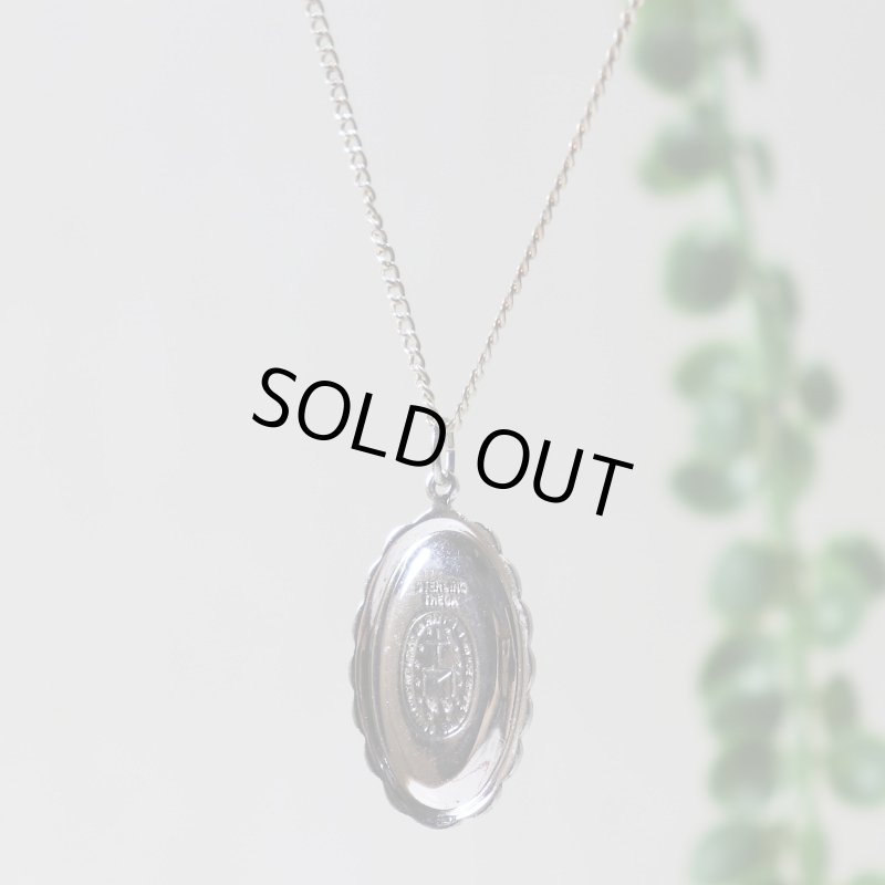 【STERLING SILVER】アンティークジュエリー｜USAヴィンテージ不思議のメダイ聖母マリアのペンダントネックレス