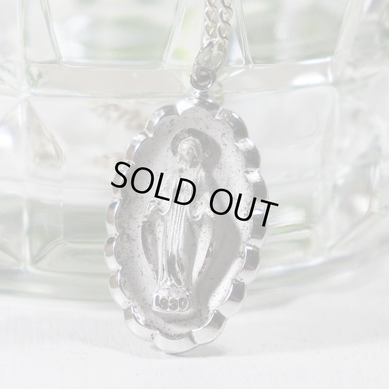 【STERLING SILVER】アンティークジュエリー｜USAヴィンテージ不思議のメダイ聖母マリアのペンダントネックレス
