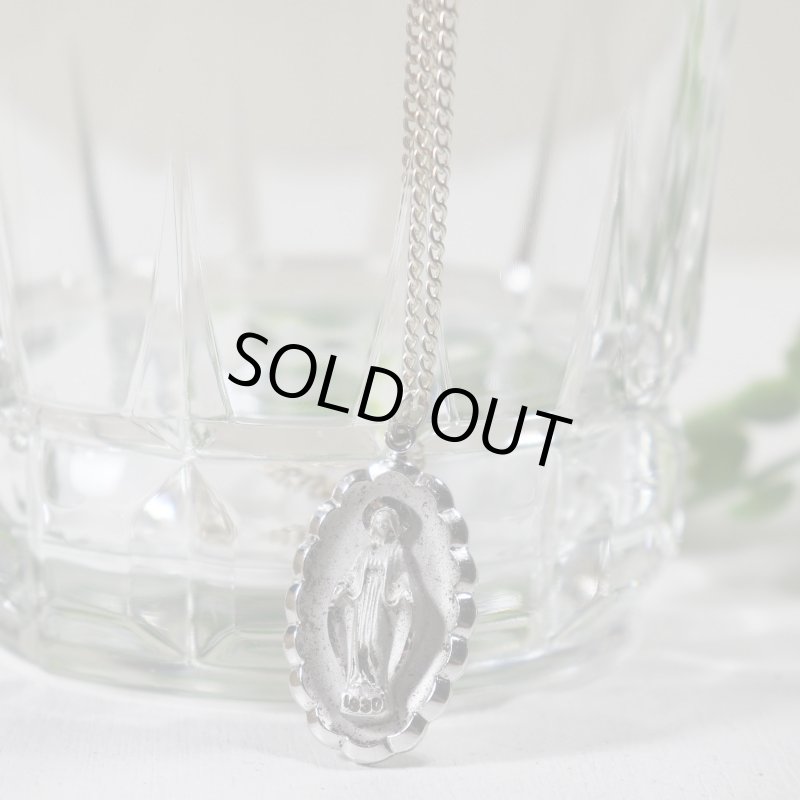 【STERLING SILVER】アンティークジュエリー｜USAヴィンテージ不思議のメダイ聖母マリアのペンダントネックレス