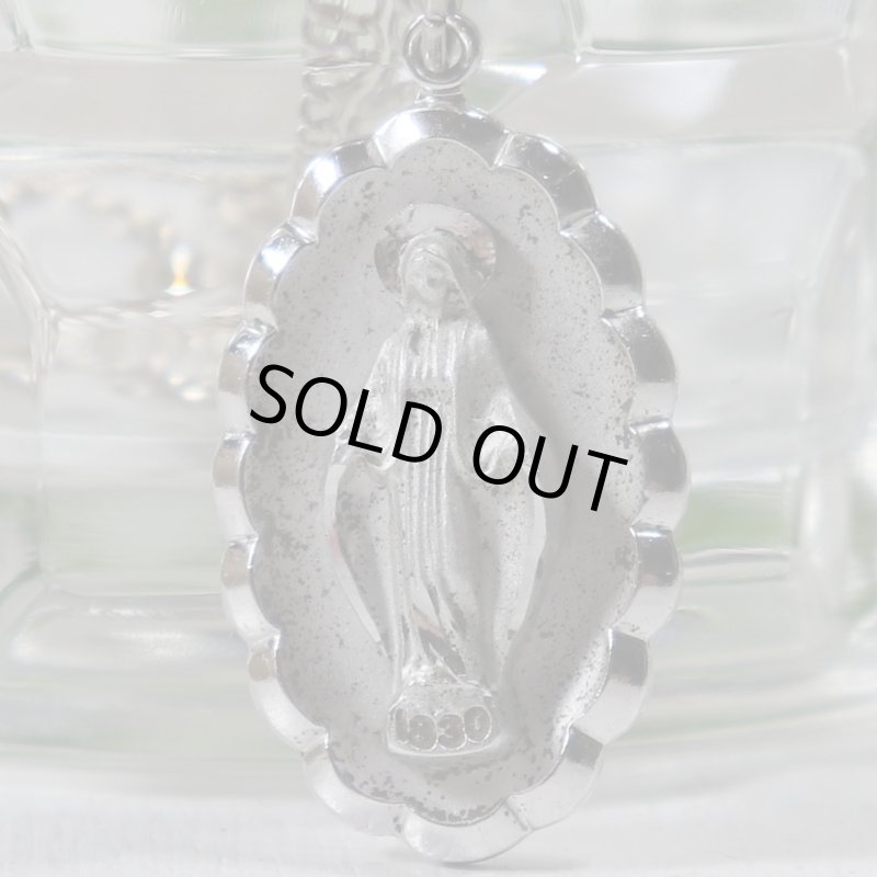 【STERLING SILVER】アンティークジュエリー｜USAヴィンテージ不思議のメダイ聖母マリアのペンダントネックレス