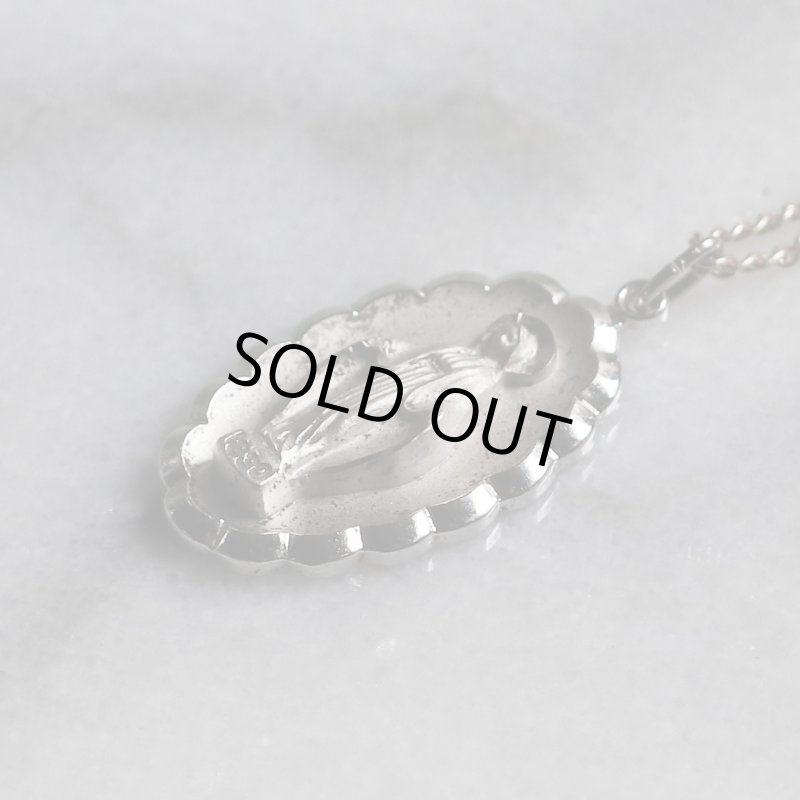 【STERLING SILVER】アンティークジュエリー｜USAヴィンテージ不思議のメダイ聖母マリアのペンダントネックレス