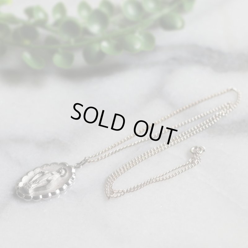 【STERLING SILVER】アンティークジュエリー｜USAヴィンテージ不思議のメダイ聖母マリアのペンダントネックレス