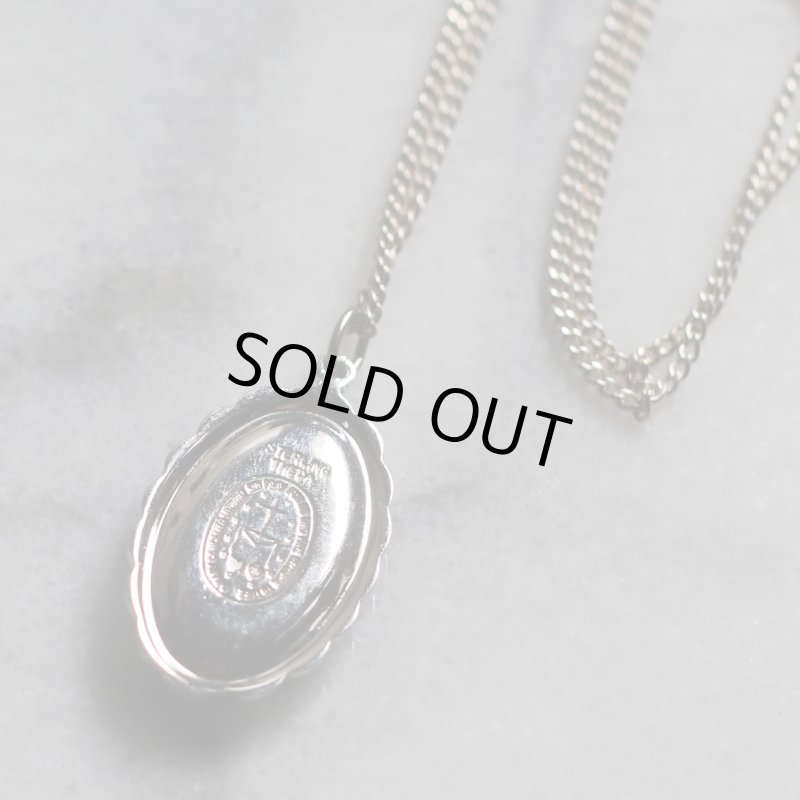 【STERLING SILVER】アンティークジュエリー｜USAヴィンテージ不思議のメダイ聖母マリアのペンダントネックレス
