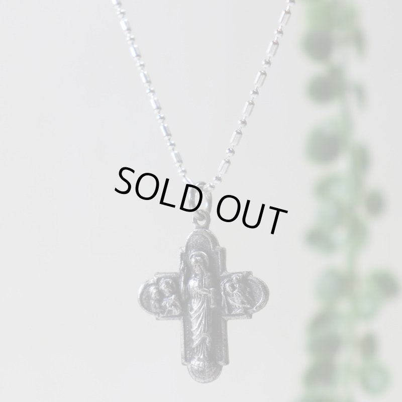 アンティークジュエリー｜イタリアヴィンテージ4way Cross十字架聖人メダイペンダントネックレス・聖品Sacred Heart Auto League