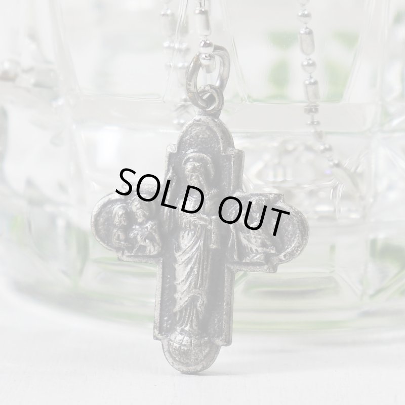 アンティークジュエリー｜イタリアヴィンテージ4way Cross十字架聖人メダイペンダントネックレス・聖品Sacred Heart Auto League