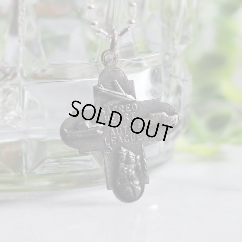 アンティークジュエリー｜イタリアヴィンテージ4way Cross十字架聖人メダイペンダントネックレス・聖品Sacred Heart Auto League