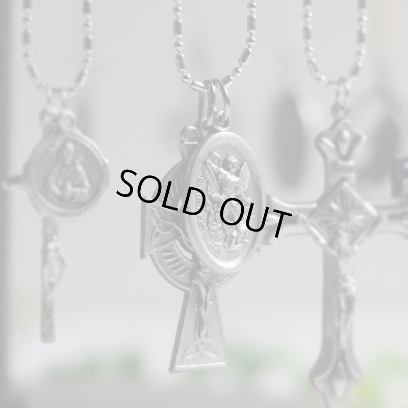 アンティークジュエリー｜イタリアヴィンテージerinケルト十字架クロスと大天使ミカエル・守護天使のメダイネックレス