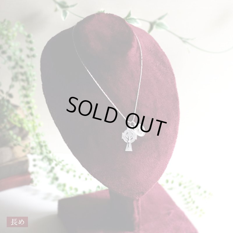 アンティークジュエリー｜イタリアヴィンテージerinケルト十字架クロスと大天使ミカエル・守護天使のメダイネックレス