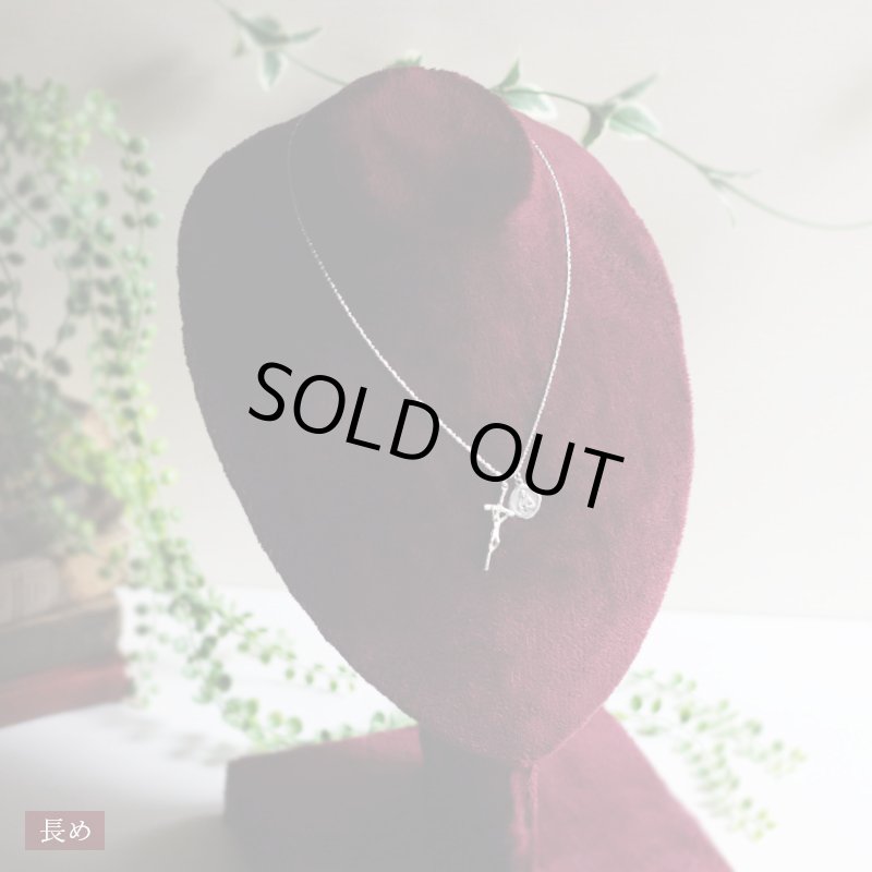 アンティークジュエリー｜イタリアヴィンテージ教皇聖ヨハネパウロの司牧十字架クロスネックレス・イエスの御心・カルメル山の聖母子像メダイ