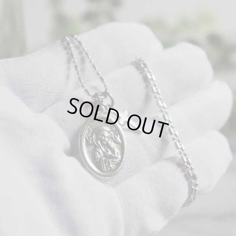 アンティークジュエリー｜イタリア製絶えざる御助けの聖母・マリアメダイペンダントネックレス・カトリック聖母子・生神女