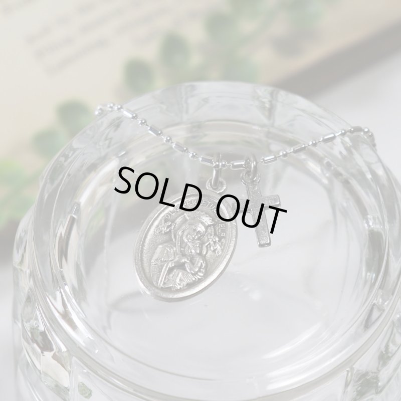 アンティークジュエリー｜イタリア製絶えざる御助けの聖母・マリアメダイペンダントネックレス・カトリック聖母子・生神女