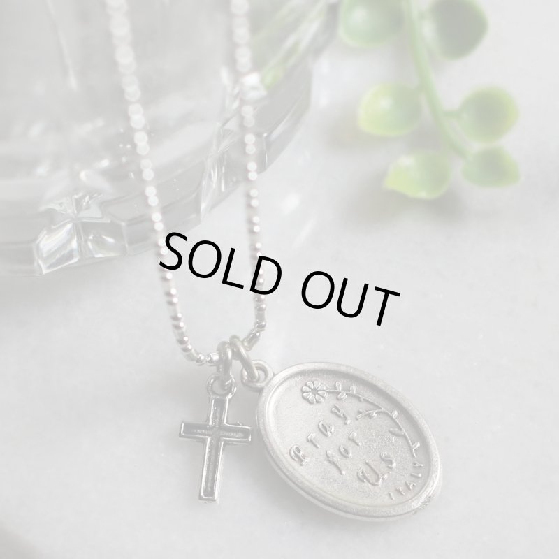 アンティークジュエリー｜イタリア製絶えざる御助けの聖母・マリアメダイペンダントネックレス・カトリック聖母子・生神女