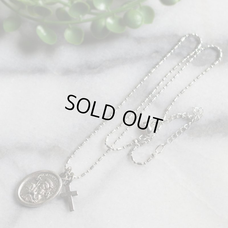 アンティークジュエリー｜イタリア製絶えざる御助けの聖母・マリアメダイペンダントネックレス・カトリック聖母子・生神女