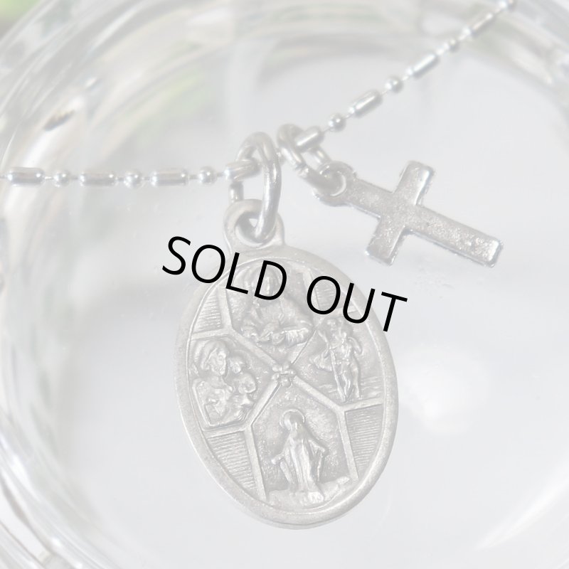アンティークジュエリー｜イタリア製4way Crossメダイペンダントネックレス・イエスキリスト・聖母マリア・聖人