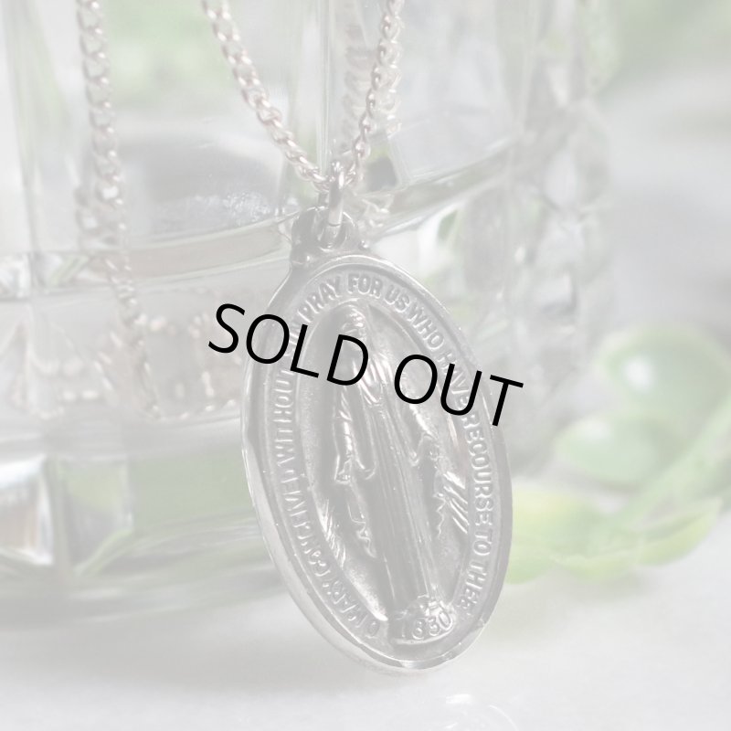 アンティークジュエリー|USAヴィンテージ不思議のメダイ聖母マリアのペンダントネックレスSTERLING SILVER・CREEDC©