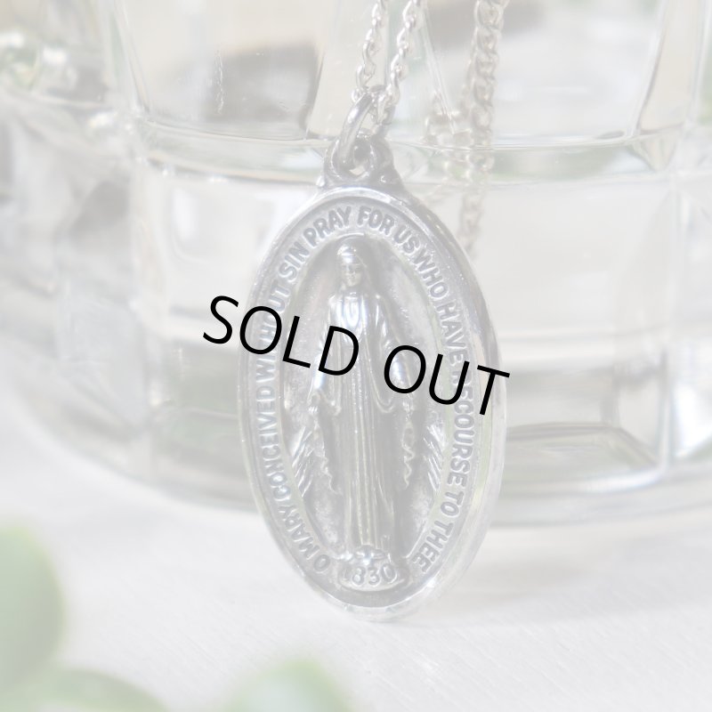 アンティークジュエリー|USAヴィンテージ不思議のメダイ聖母マリアのペンダントネックレスSTERLING SILVER・CREEDC©
