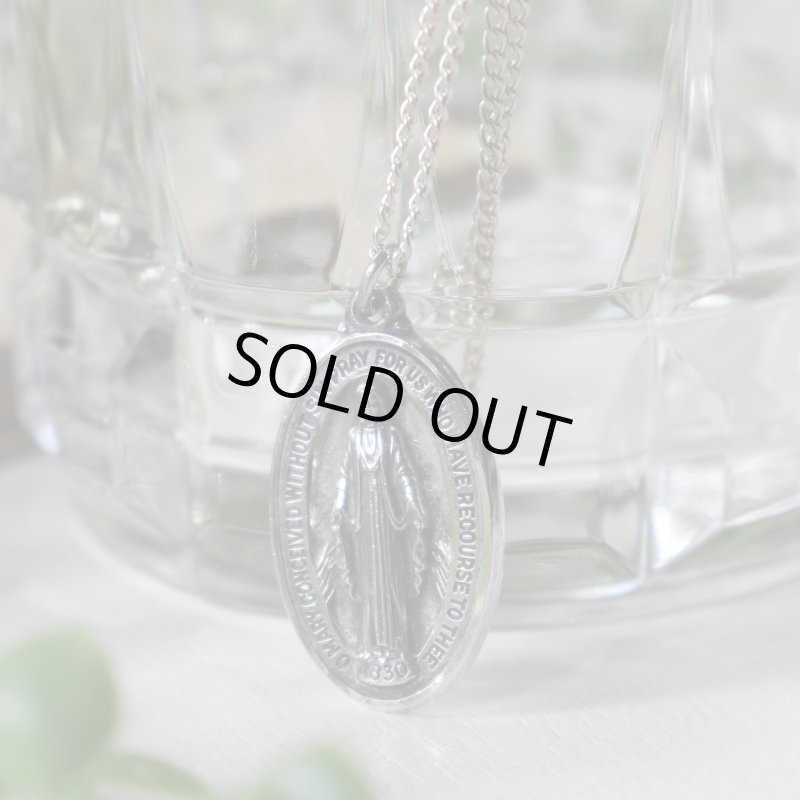 アンティークジュエリー|USAヴィンテージ不思議のメダイ聖母マリアのペンダントネックレスSTERLING SILVER・CREEDC©