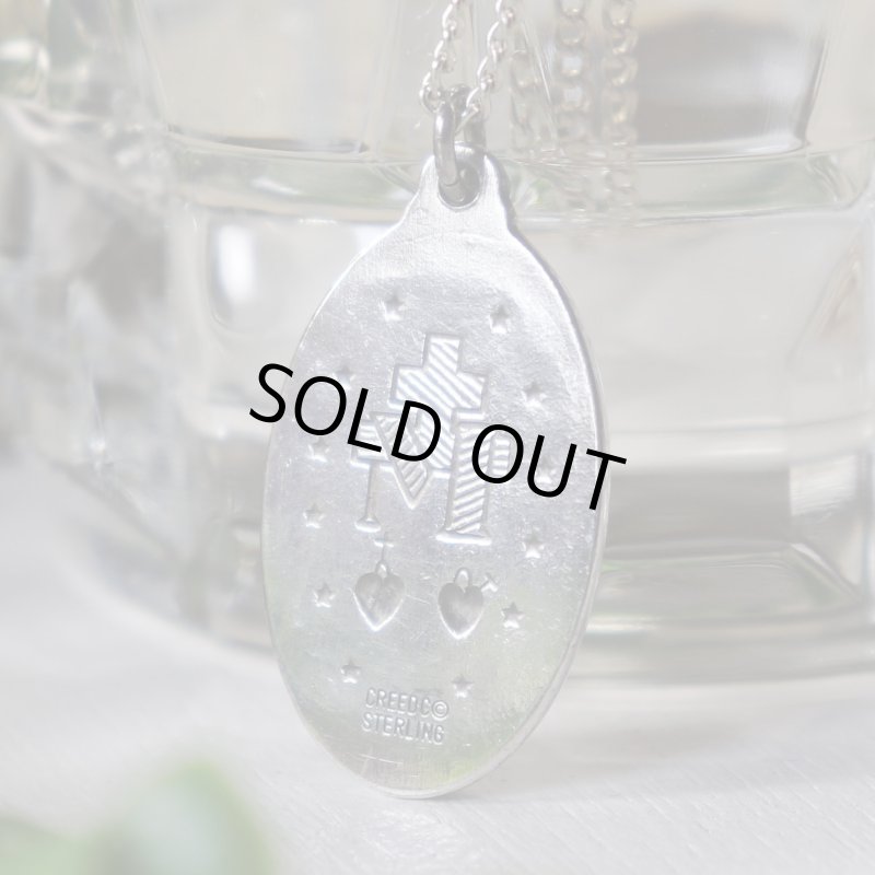 アンティークジュエリー|USAヴィンテージ不思議のメダイ聖母マリアのペンダントネックレスSTERLING SILVER・CREEDC©