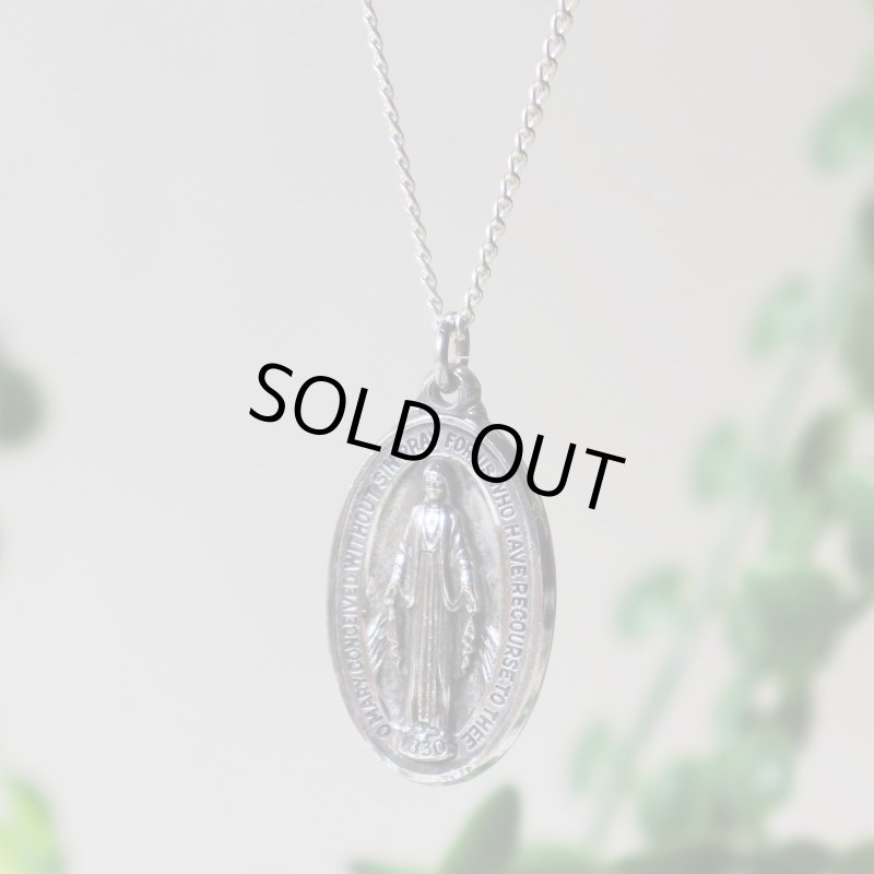 アンティークジュエリー|USAヴィンテージ不思議のメダイ聖母マリアのペンダントネックレスSTERLING SILVER・CREEDC©