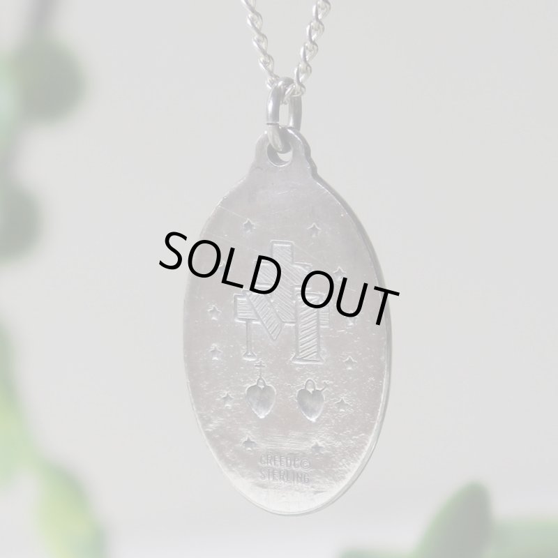 アンティークジュエリー|USAヴィンテージ不思議のメダイ聖母マリアのペンダントネックレスSTERLING SILVER・CREEDC©