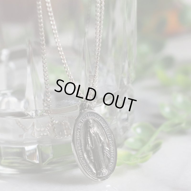 アンティークジュエリー|USAヴィンテージ不思議のメダイ聖母マリアのペンダントネックレスSTERLING SILVER・CREEDC©