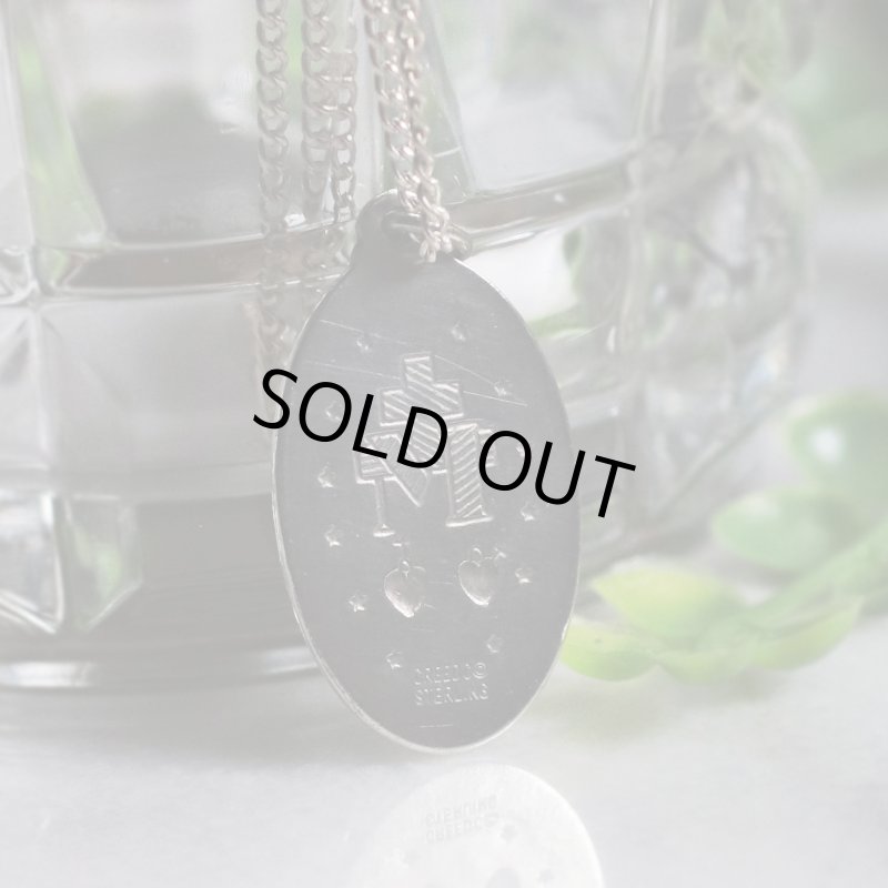 アンティークジュエリー|USAヴィンテージ不思議のメダイ聖母マリアのペンダントネックレスSTERLING SILVER・CREEDC©