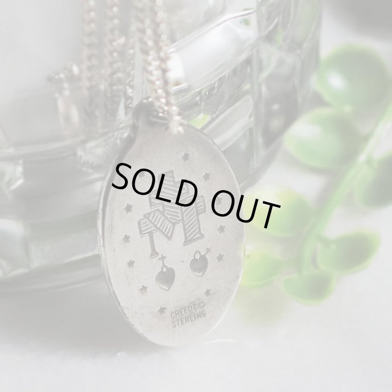 アンティークジュエリー|USAヴィンテージ不思議のメダイ聖母マリアのペンダントネックレスSTERLING SILVER・CREEDC©