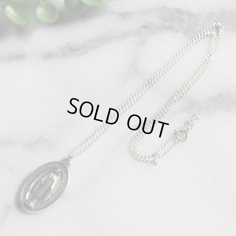 アンティークジュエリー|USAヴィンテージ不思議のメダイ聖母マリアのペンダントネックレスSTERLING SILVER・CREEDC©
