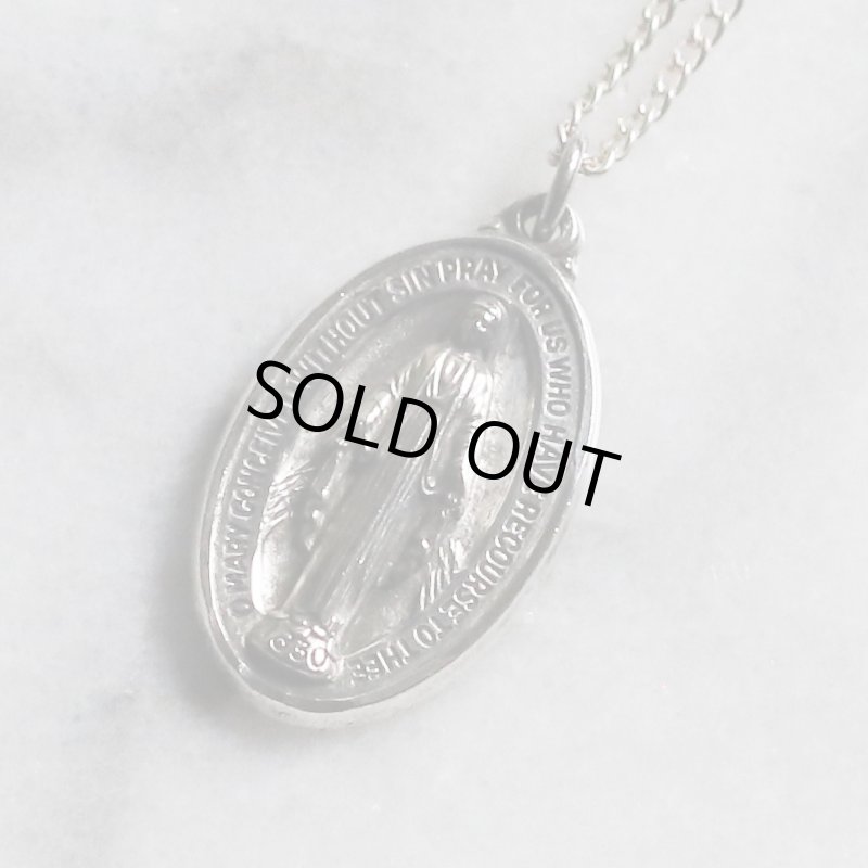 アンティークジュエリー|USAヴィンテージ不思議のメダイ聖母マリアのペンダントネックレスSTERLING SILVER・CREEDC©