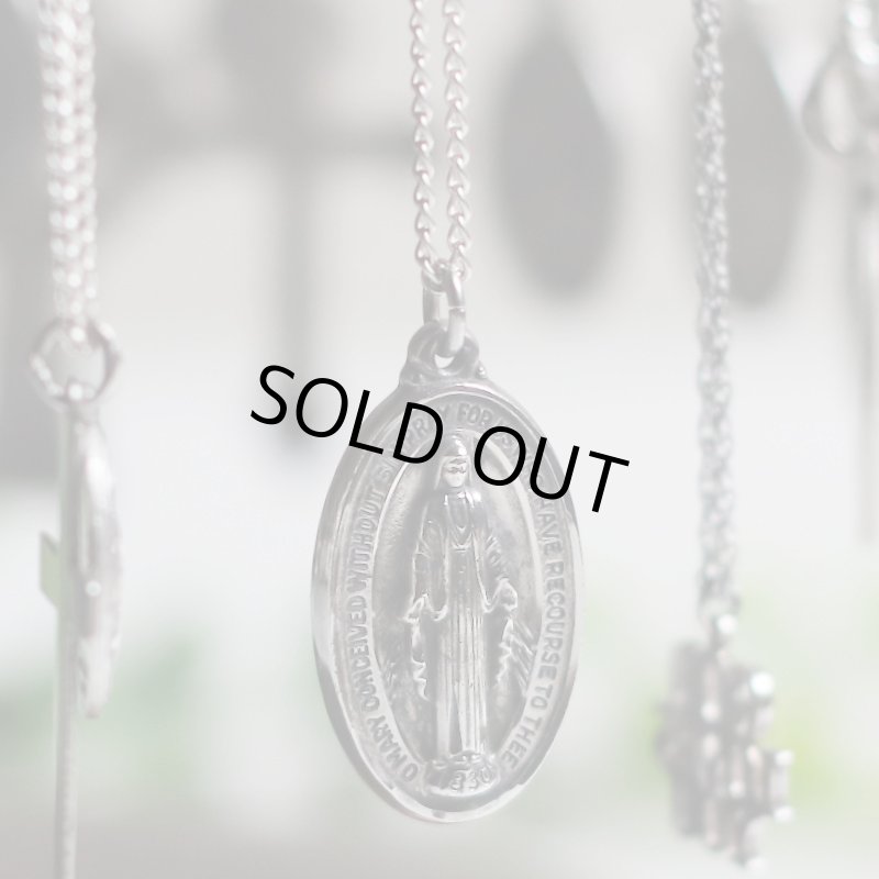アンティークジュエリー|USAヴィンテージ不思議のメダイ聖母マリアのペンダントネックレスSTERLING SILVER・CREEDC©