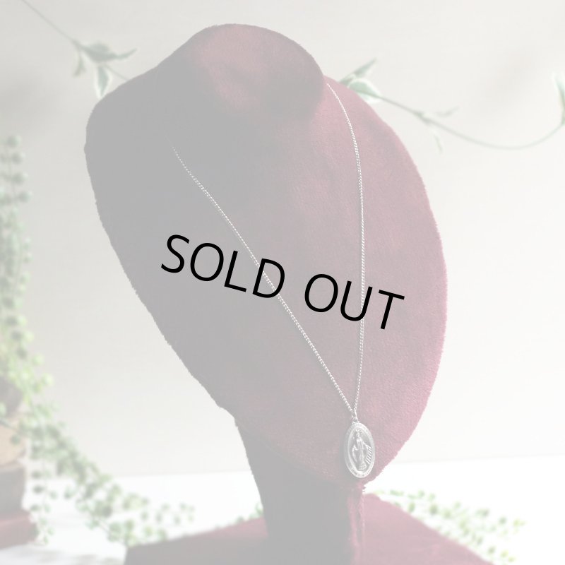 アンティークジュエリー｜USAヴィンテージ不思議のメダイ聖母マリアのペンダントネックレスSTERLING SILVER