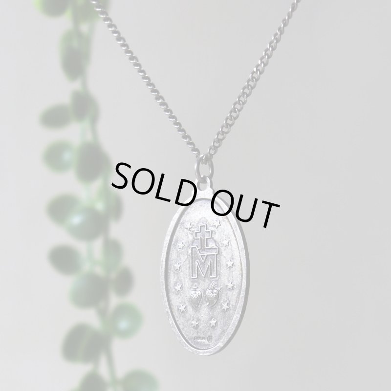 アンティークジュエリー｜USAヴィンテージ不思議のメダイ聖母マリアのペンダントネックレスSTERLING SILVER