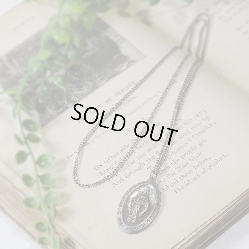 アンティークジュエリー｜USAヴィンテージ不思議のメダイ聖母マリアのペンダントネックレスSTERLING SILVER