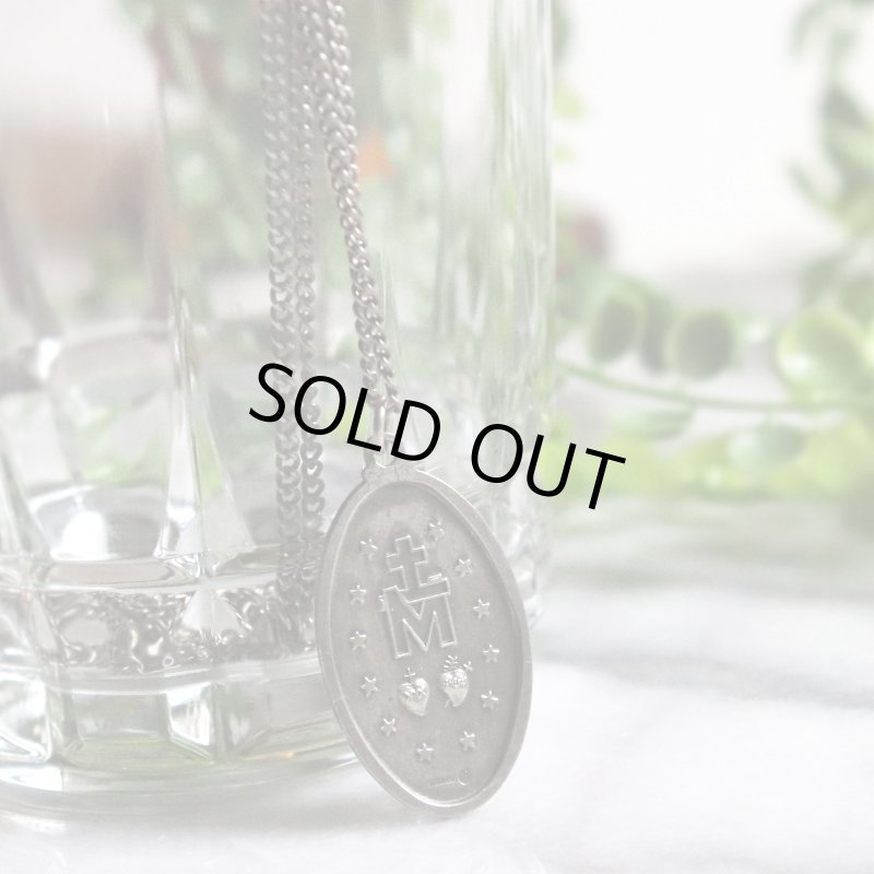 アンティークジュエリー｜USAヴィンテージ不思議のメダイ聖母マリアのペンダントネックレスSTERLING SILVER