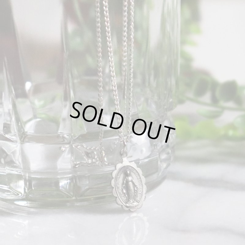 【STERLING SILVER】アンティークジュエリー｜USAヴィンテージ不思議のメダイ聖母マリアのミニペンダントネックレス