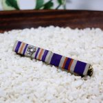 ヴィンテージUSミリタリーリボン略綬ピンバッジ紫橙｜米軍マリーン海兵隊予備役将校訓練弾パレードリボン略章