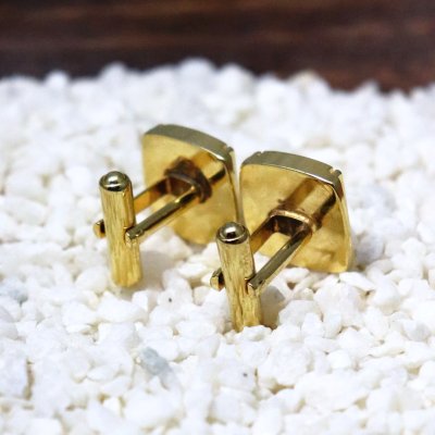 画像2: USAヴィンテージブルーラインストーンカフスボタン|青石ゴールド&シルバーコンビカラーカフリンクス