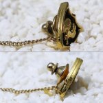 USAヴィンテージシールド&ルースターのタイタックピン｜盾・にわとり（雄鶏）ネクタイピン・ピンバッジ