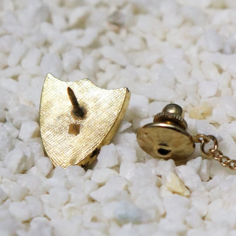 USAヴィンテージシールド&ルースターのタイタックピン｜盾・にわとり（雄鶏）ネクタイピン・ピンバッジ