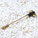 USAアンティークヴィクトリアンカリグラフィC彫金ハットピン｜ブローチ・ピンバッジ