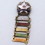 USAヴィンテージキリスト教日曜学校階級ブローチBETHEL・6th YEARバッジ｜サンデースクール・十字架ピンバッジ