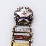 USAヴィンテージキリスト教日曜学校階級ブローチBETHEL・6th YEARバッジ｜サンデースクール・十字架ピンバッジ