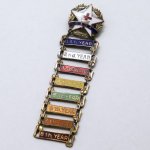 USAヴィンテージキリスト教日曜学校階級ブローチC.&M.A.・8th YEARバッジ｜サンデースクール・十字架ピンバッジ